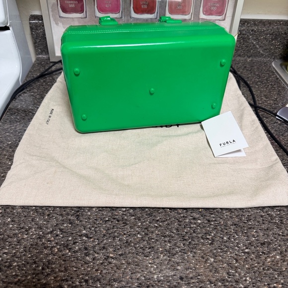 Furla Green Re-Candy Satchel Bag NWT - Picture 6 of 8